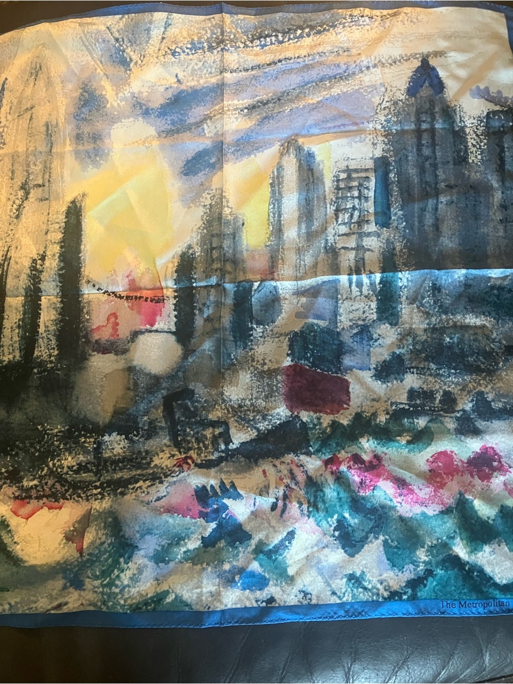 Met Museum Silk Square Scarf Lower Manhattan from the River, No. 1" John Marin.